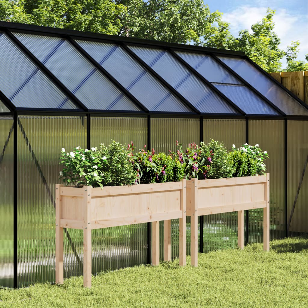 Jardineras de exterior con patas 2 uds madera maciza de pino v0140 Vetonek