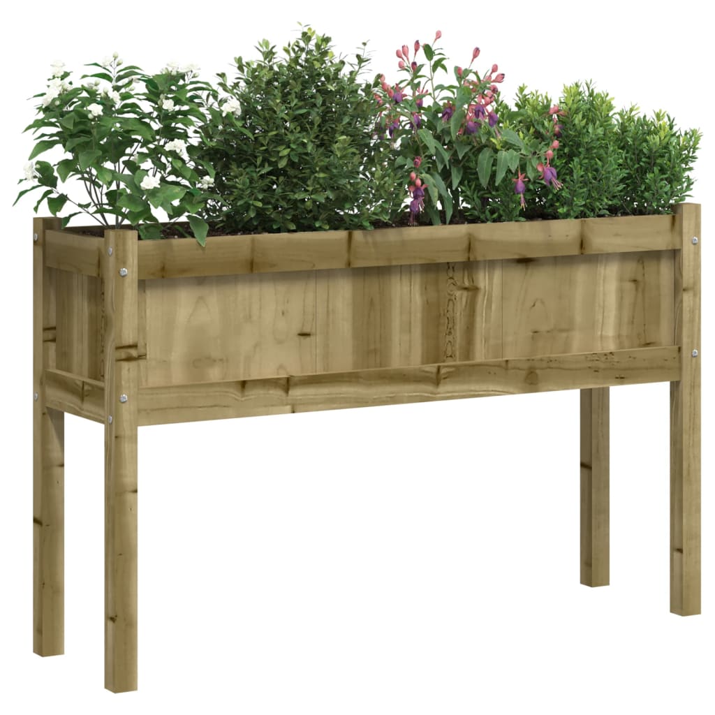 Jardinera con patas madera de pino impregnada 110x31x70 cm vidaXL