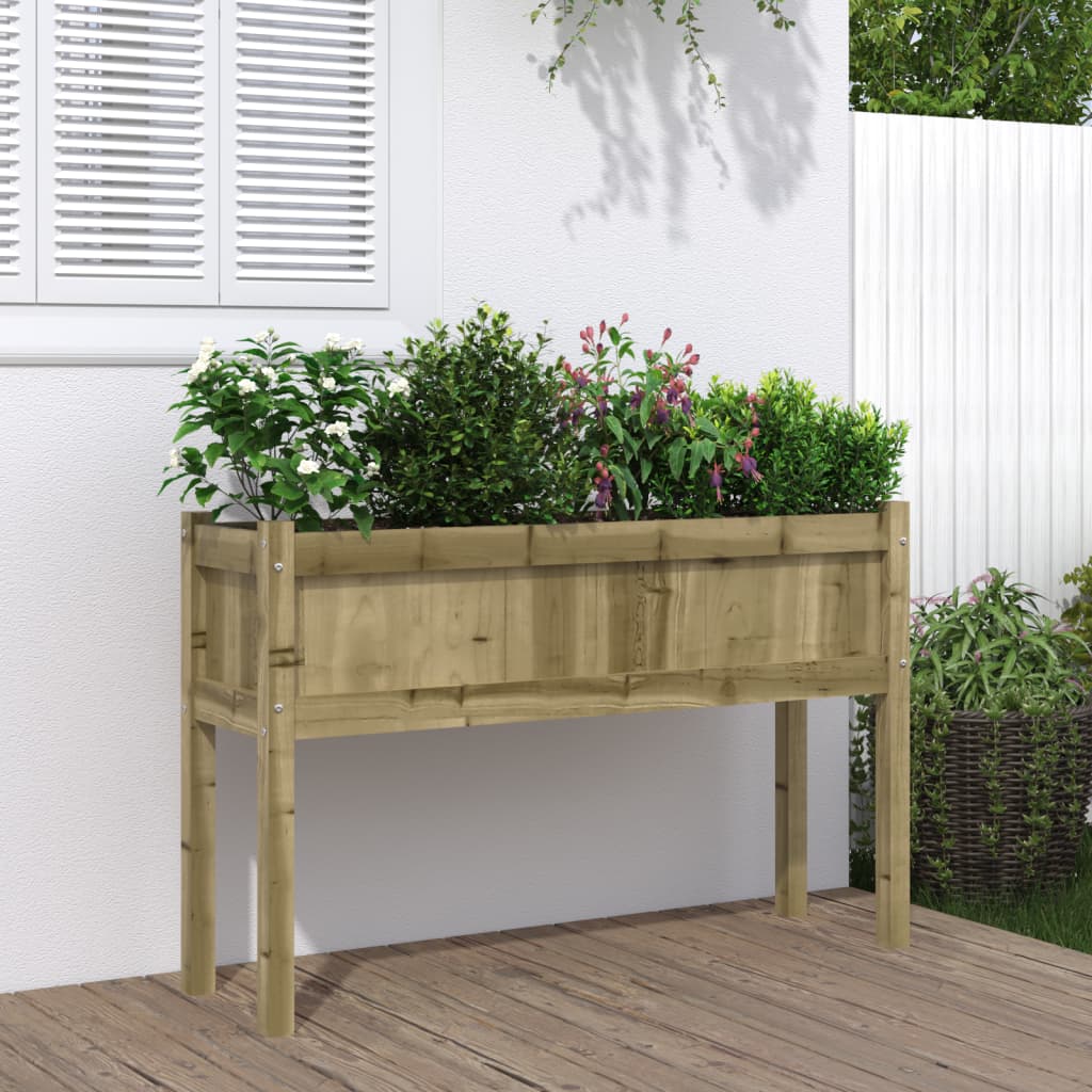 Jardinera con patas madera de pino impregnada 110x31x70 cm vidaXL