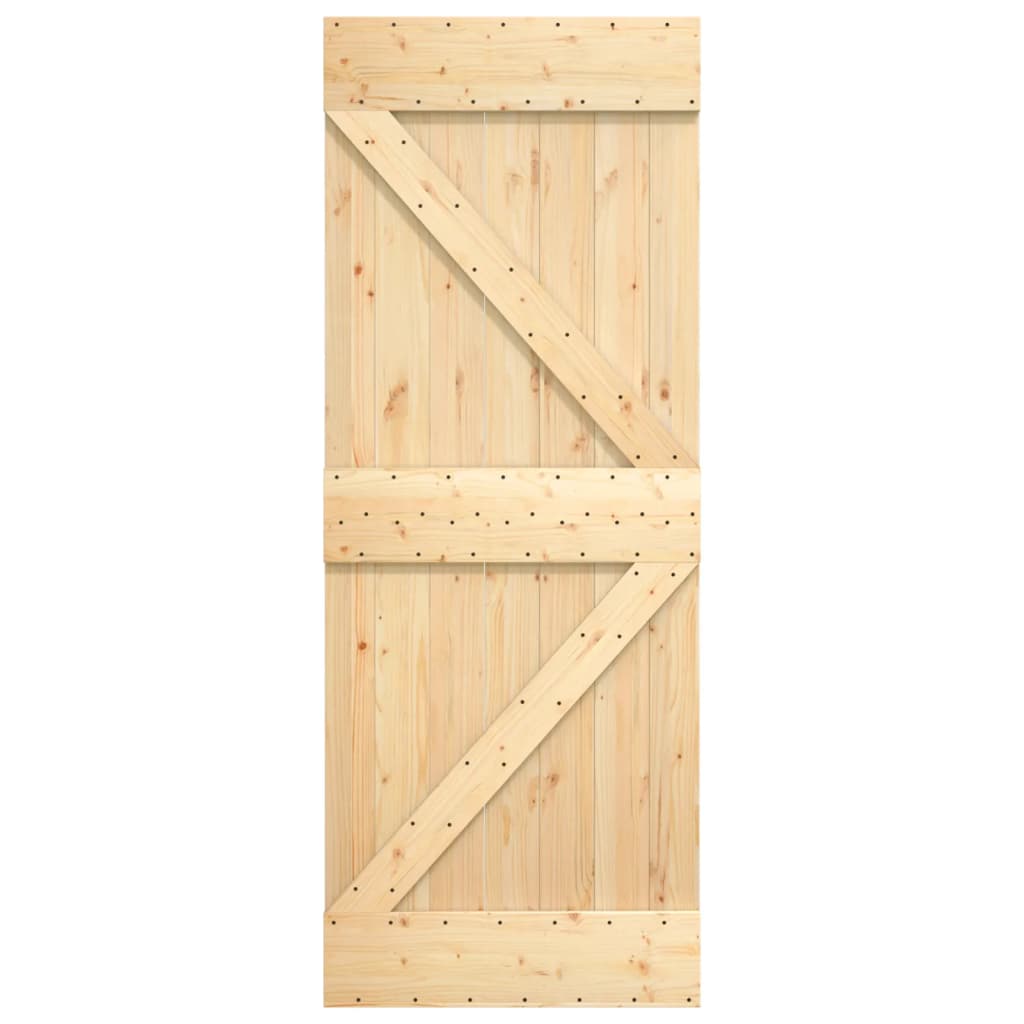 Puerta corredera con herrajes madera maciza de pino 85x210 cm vidaXL