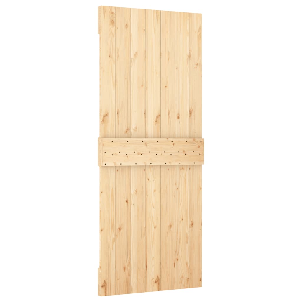 Puerta corredera con herrajes madera maciza de pino 85x210 cm - Vetonek