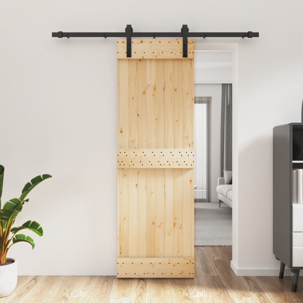 Vetonek Puerta corredera con herrajes madera maciza de pino 70x210 cm