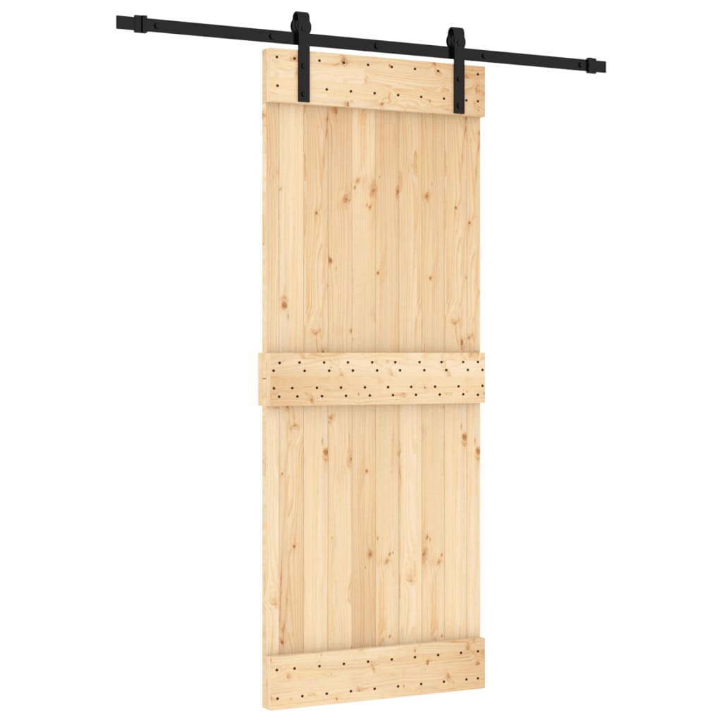 Puerta corredera con herrajes madera maciza de pino 80x210 cm vidaXL