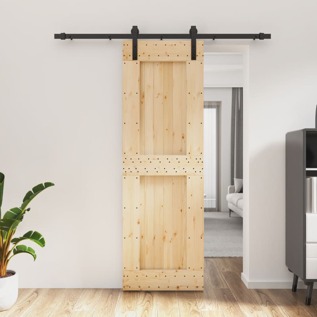 Vetonek Puerta corredera con herrajes madera maciza de pino 70x210 cm