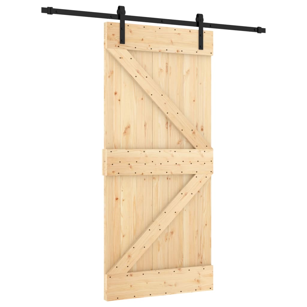 Puerta corredera con herrajes madera maciza de pino 95x210 cm vidaXL