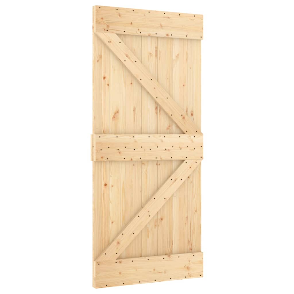 Puerta corredera con herrajes madera maciza de pino 95x210 cm vidaXL