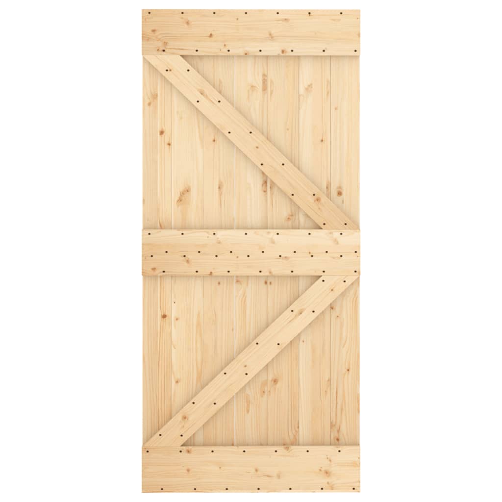 Puerta corredera con herrajes madera maciza de pino 95x210 cm vidaXL