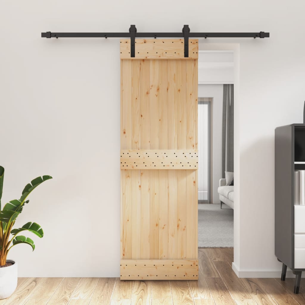 Vetonek Puerta corredera con herrajes madera maciza de pino 70x210 cm