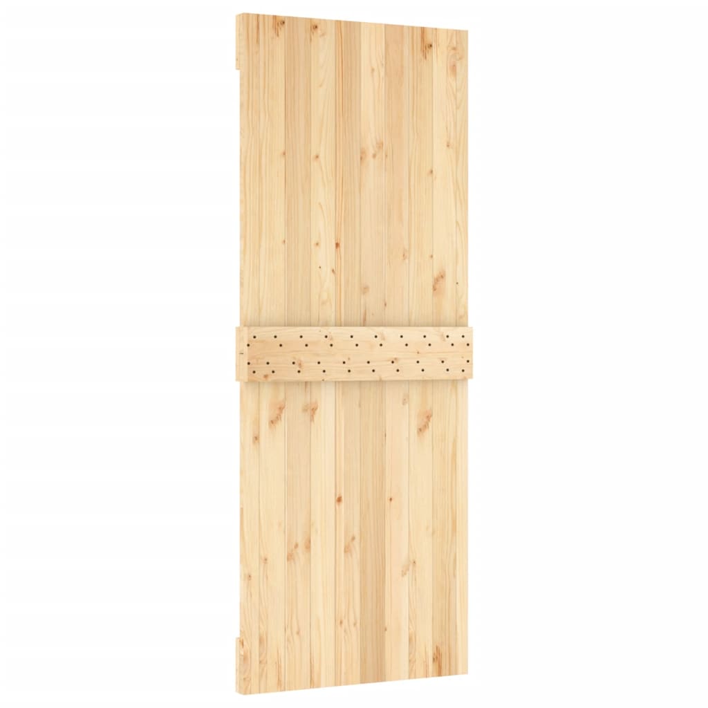 Puerta corredera con herrajes madera maciza de pino 80x210 cm - Vetonek