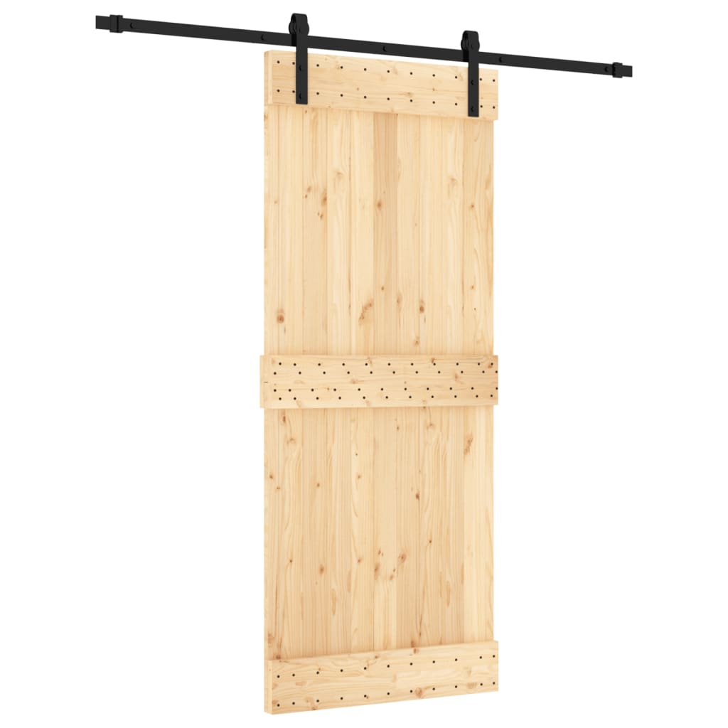 Puerta corredera con herrajes madera maciza de pino 85x210 cm - Vetonek