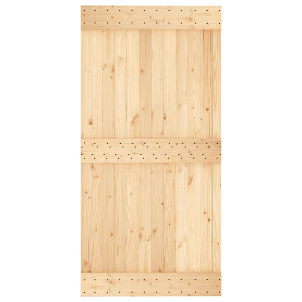 Puerta corredera con herrajes madera maciza de pino 100x210 cm - Vetonek