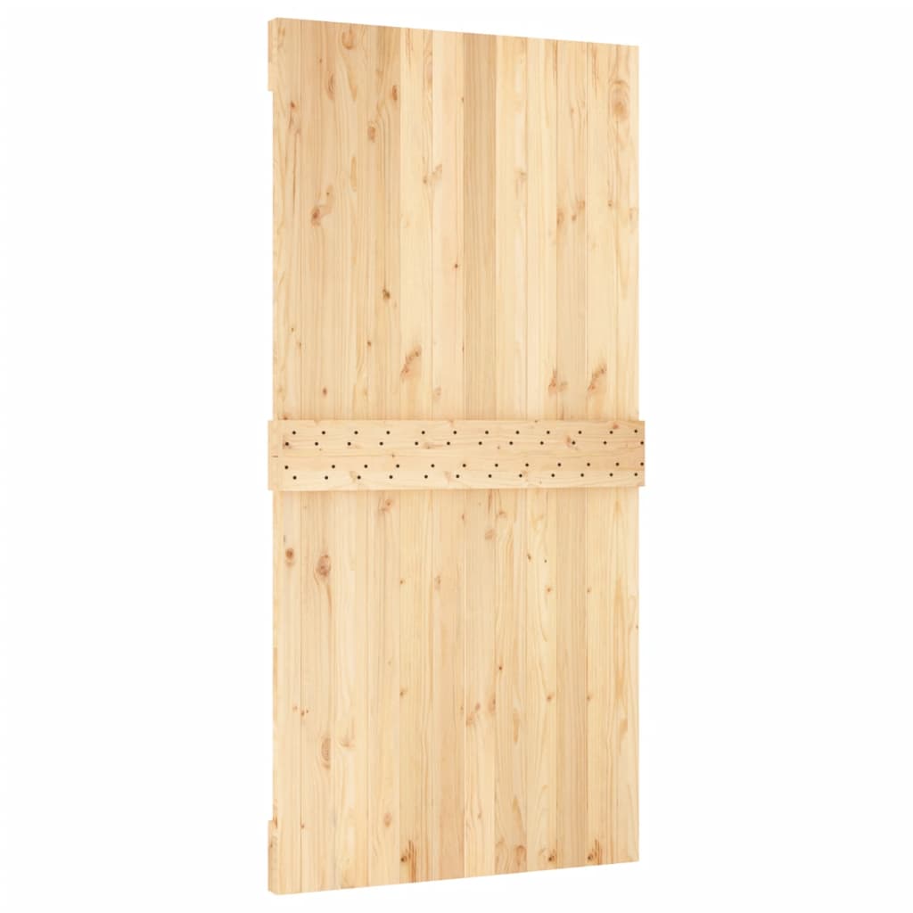 Puerta corredera con herrajes madera maciza de pino 100x210 cm - Vetonek