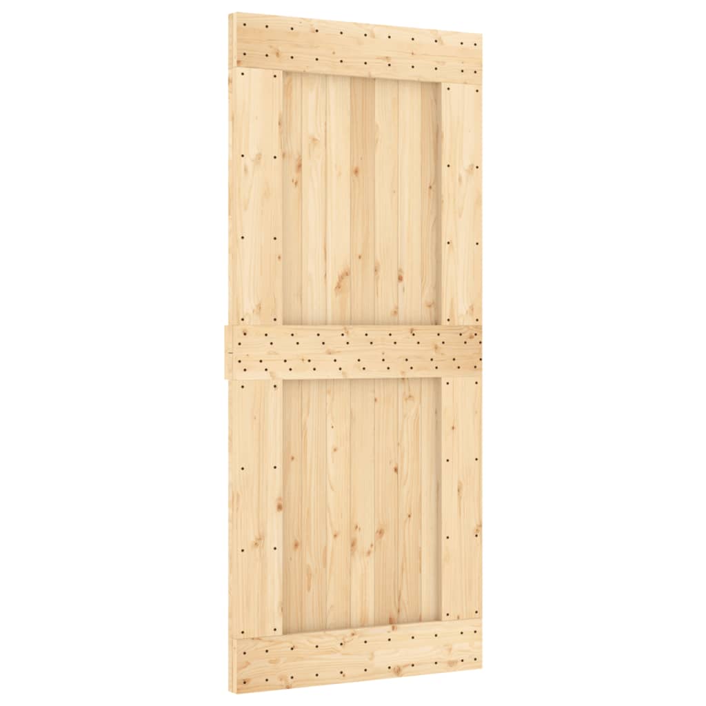 Sliding door with pine solid wooden hardware 90x210 cm