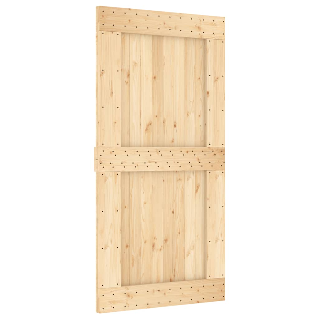 Puerta corredera con herrajes madera maciza de pino 100x210 cm - Vetonek