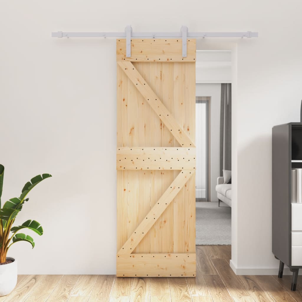 Puerta corredera con herrajes madera maciza de pino 70x210 cm vidaXL