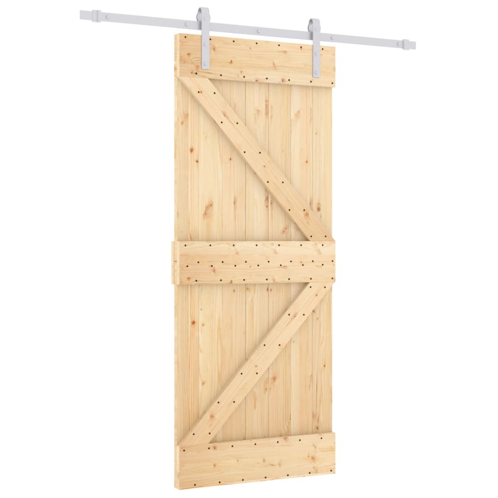 Puerta corredera con herrajes madera maciza de pino 80x210 cm vidaXL