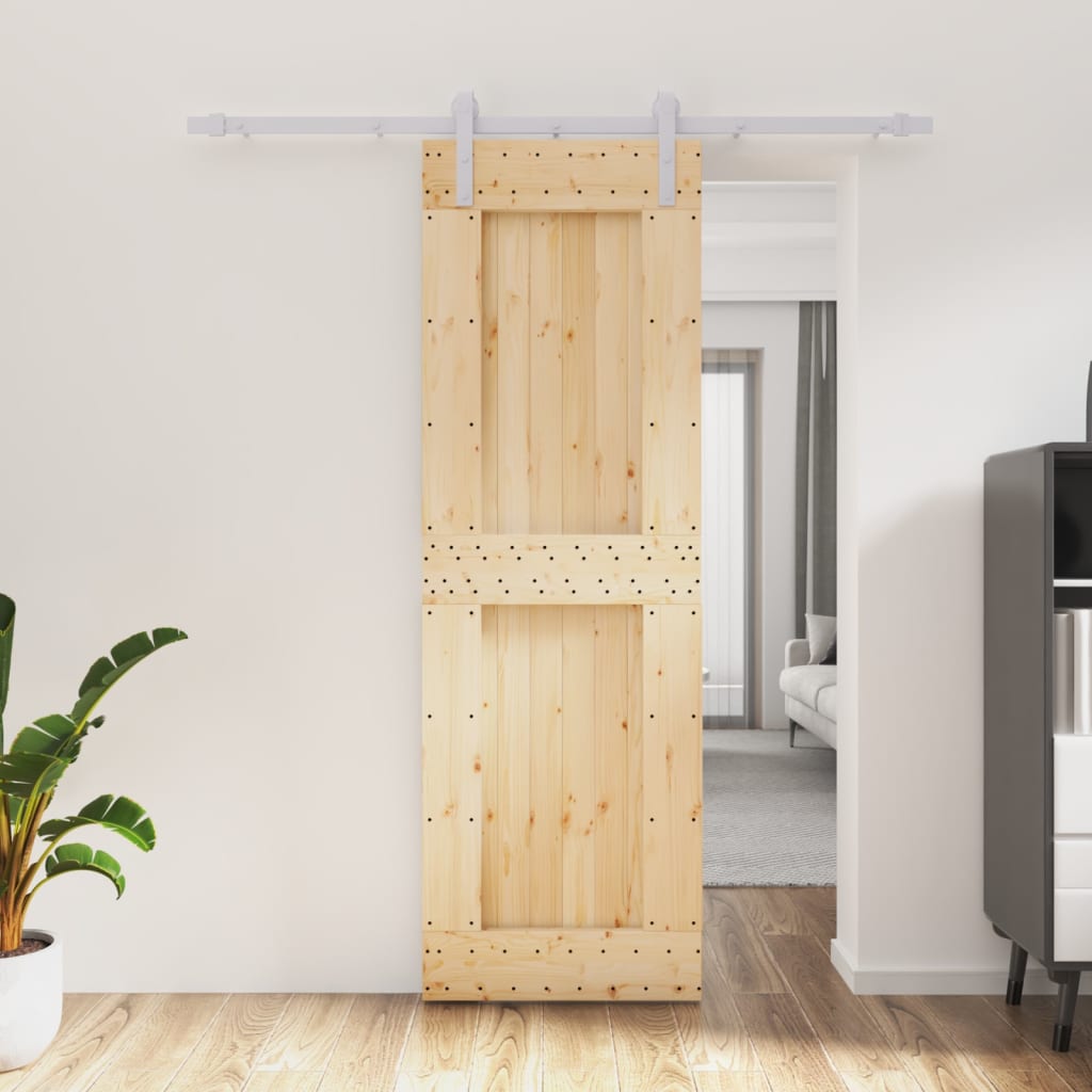 Puerta corredera con herrajes madera maciza de pino 70x210 cm vidaXL