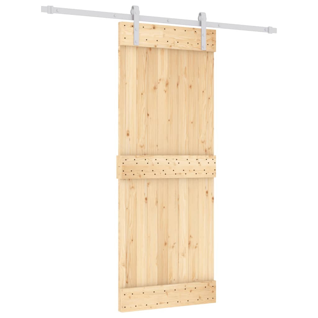 Puerta corredera con herrajes madera maciza de pino 80x210 cm vidaXL