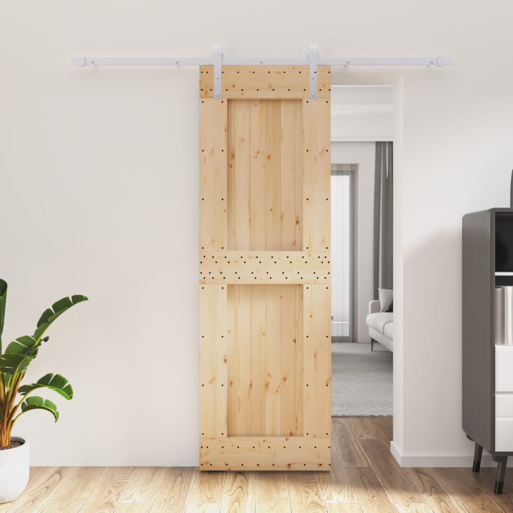 Vetonek Puerta corredera con herrajes madera maciza de pino 70x210 cm