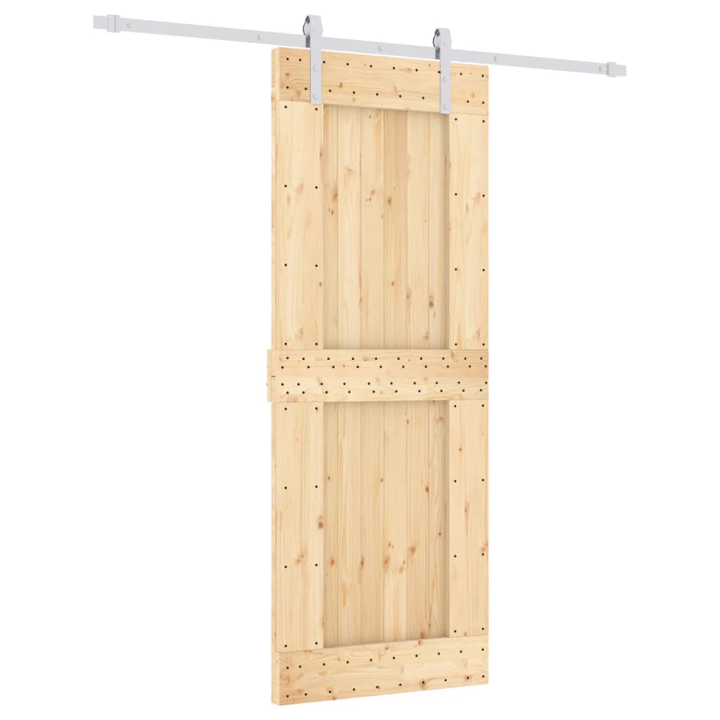 Puerta corredera con herrajes madera maciza de pino 80x210 cm vidaXL