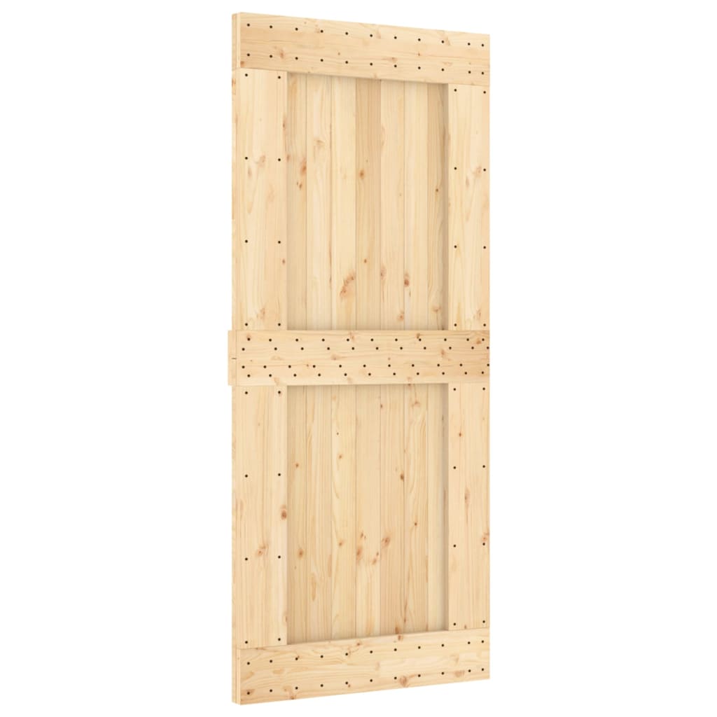 Puerta corredera con herrajes madera maciza de pino 90x210 cm - Vetonek