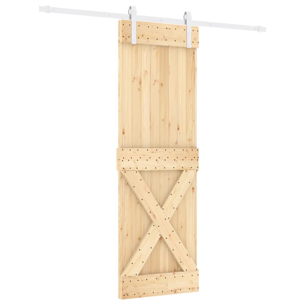 Puerta corredera con herrajes madera maciza de pino 70x210 cm vidaXL