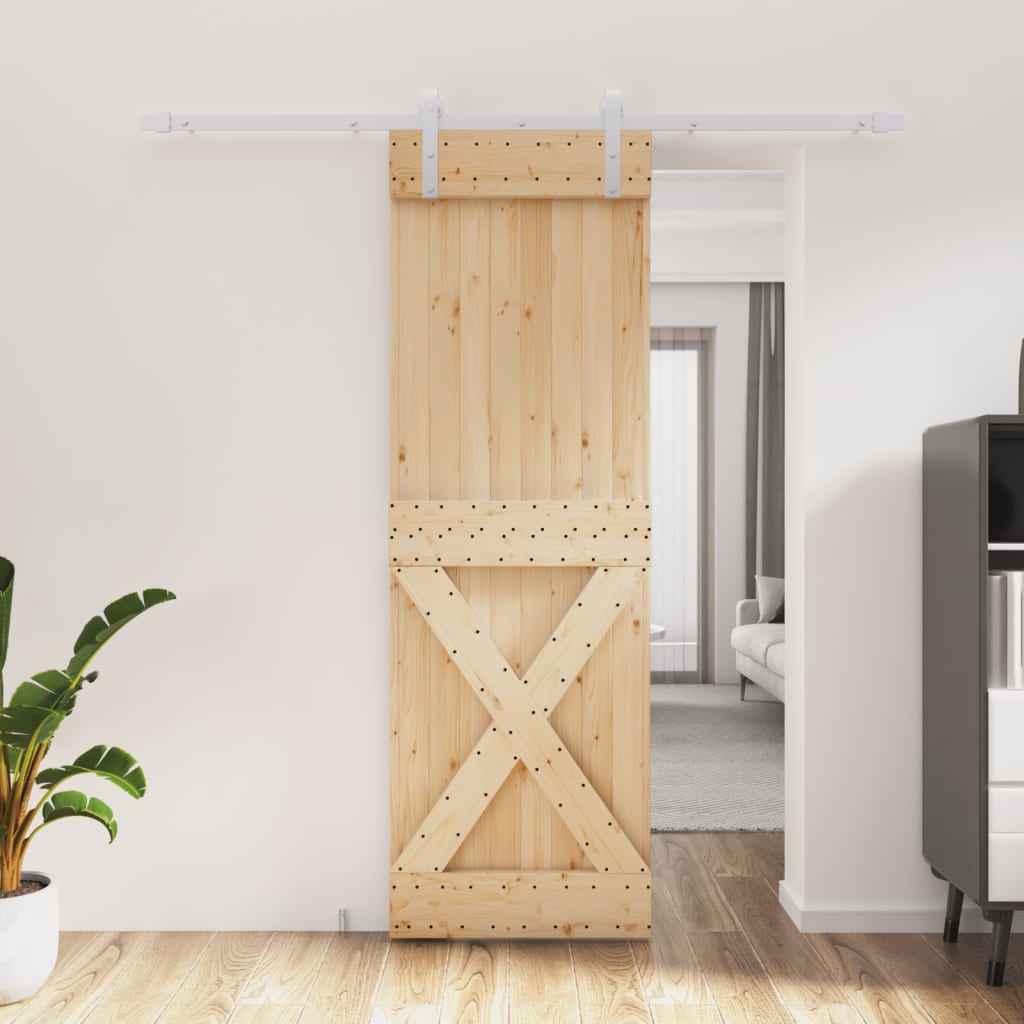 Puerta corredera con herrajes madera maciza de pino 70x210 cm vidaXL