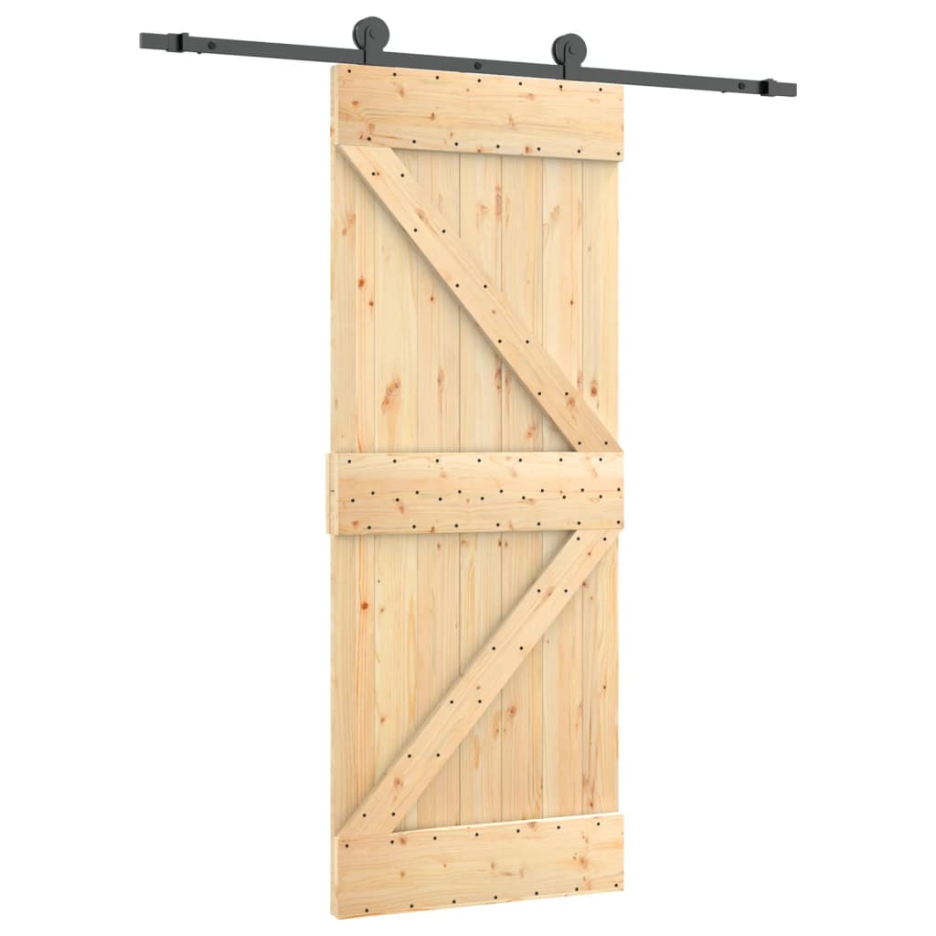 Puerta corredera con herrajes madera maciza de pino 70x210 cm vidaXL