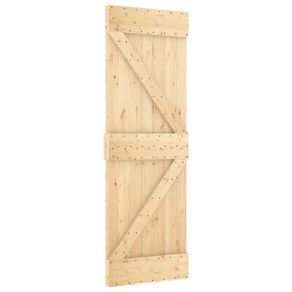 Puerta corredera con herrajes madera maciza de pino 70x210 cm - Vetonek