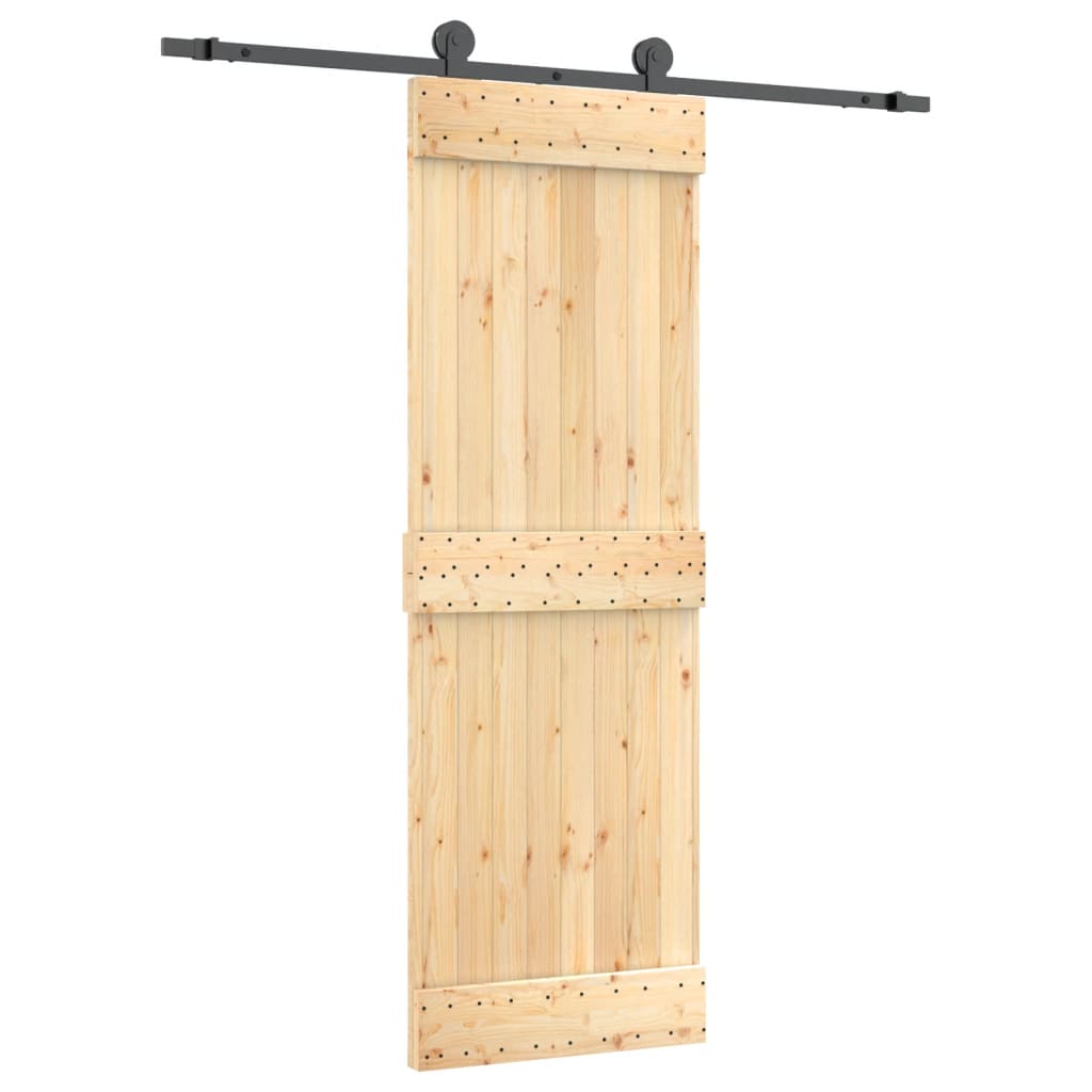 Puerta corredera con herrajes madera maciza de pino 70x210 cm - Vetonek