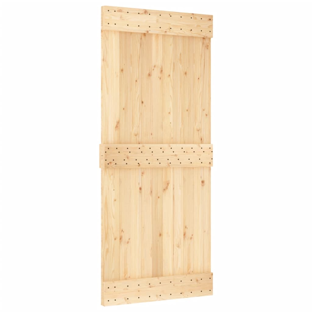 Puerta corredera con herrajes madera maciza de pino 90x210 cm - Vetonek