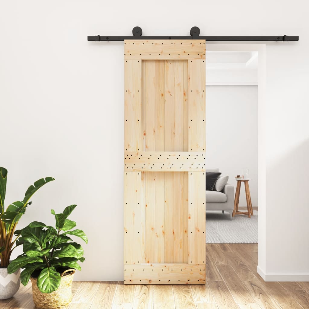 Puerta corredera con herrajes madera maciza de pino 70x210 cm vidaXL