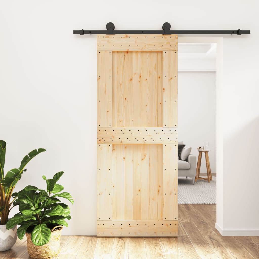 Puerta corredera con herrajes madera maciza de pino 85x210 cm vidaXL