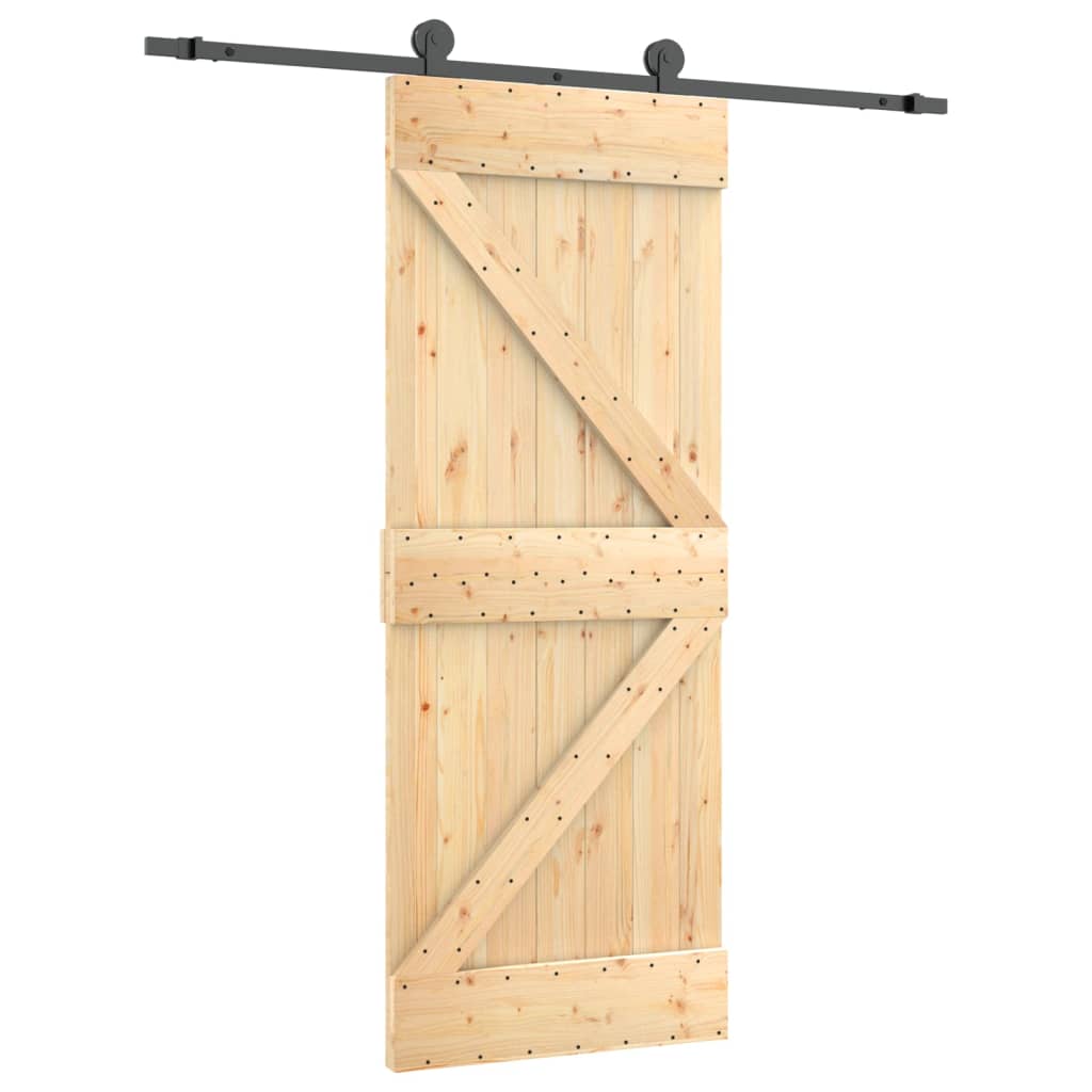 Puerta corredera con herrajes madera maciza de pino 85x210 cm vidaXL