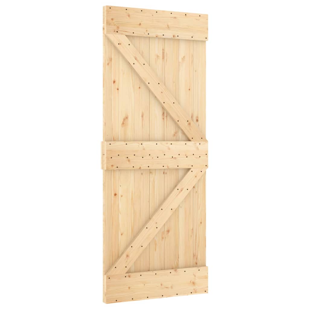 Puerta corredera con herrajes madera maciza de pino 85x210 cm vidaXL