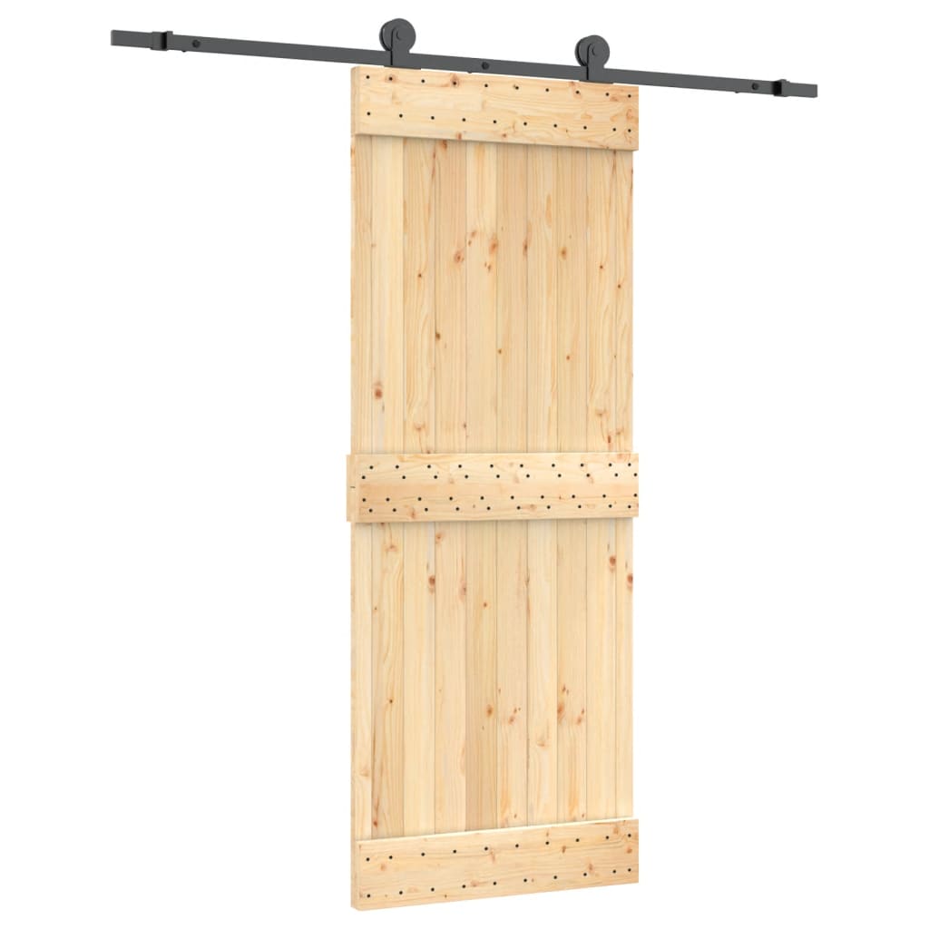 Puerta corredera con herrajes madera maciza de pino 80x210 cm vidaXL