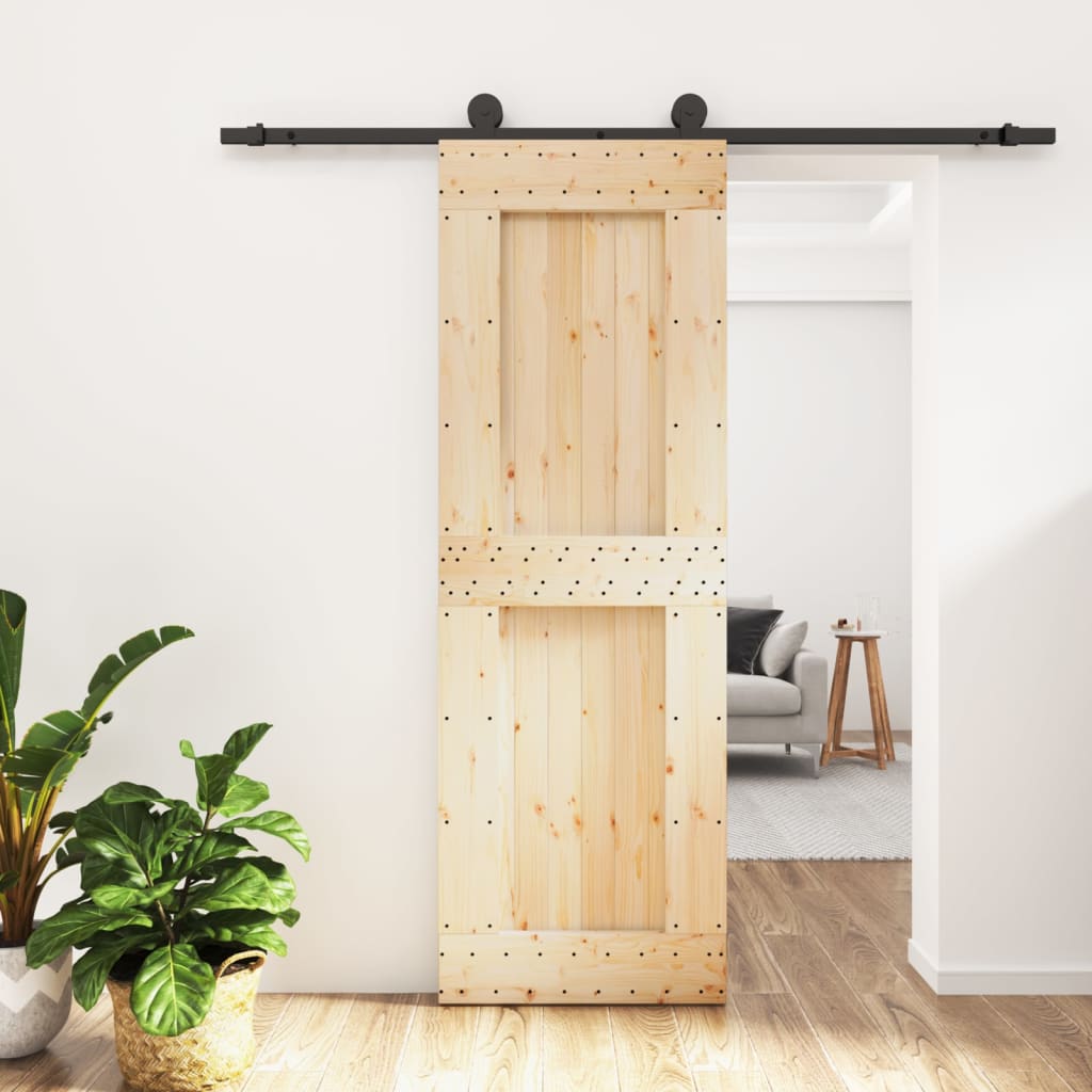 Vetonek Puerta corredera con herrajes madera maciza de pino 70x210 cm