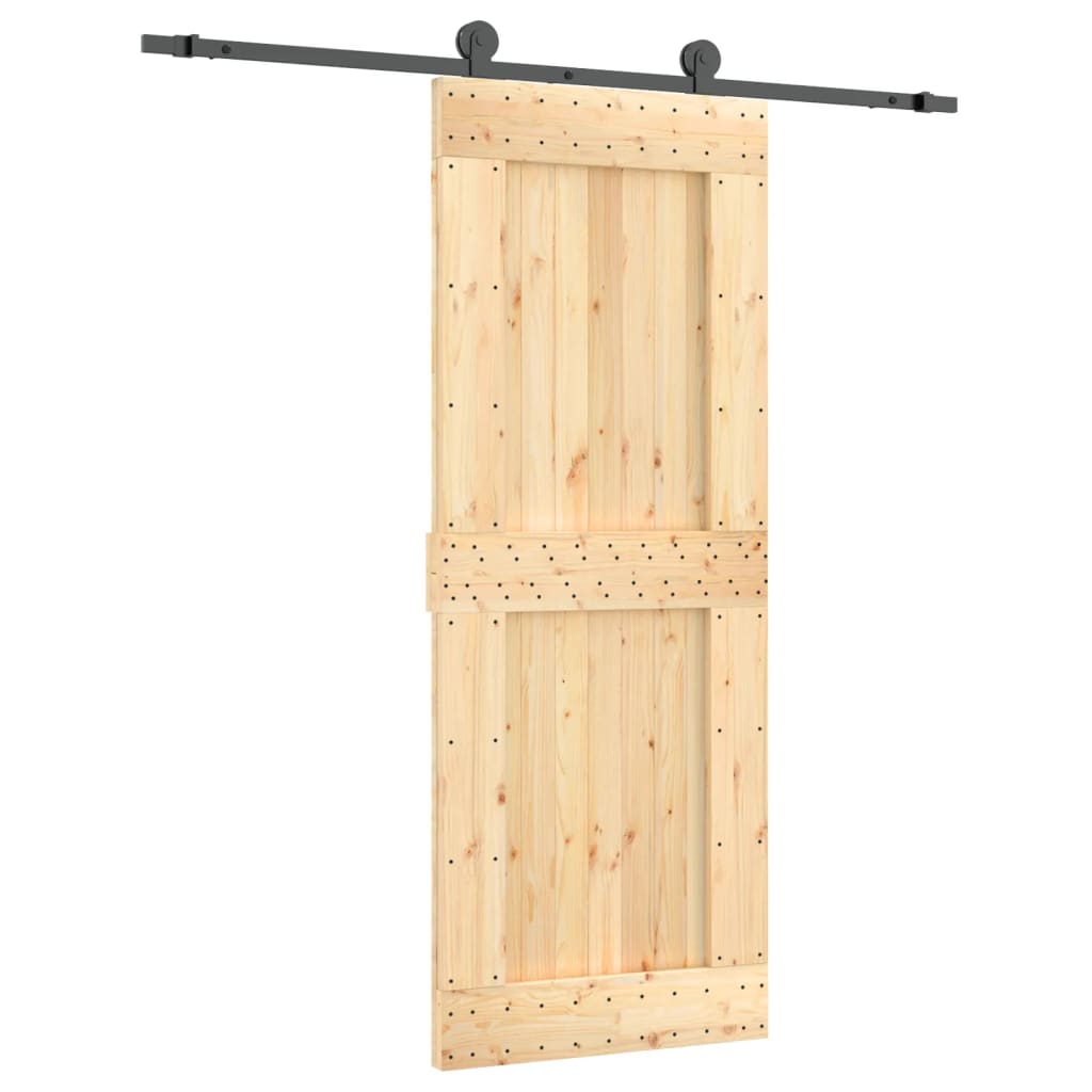 Puerta corredera con herrajes madera maciza de pino 80x210 cm vidaXL