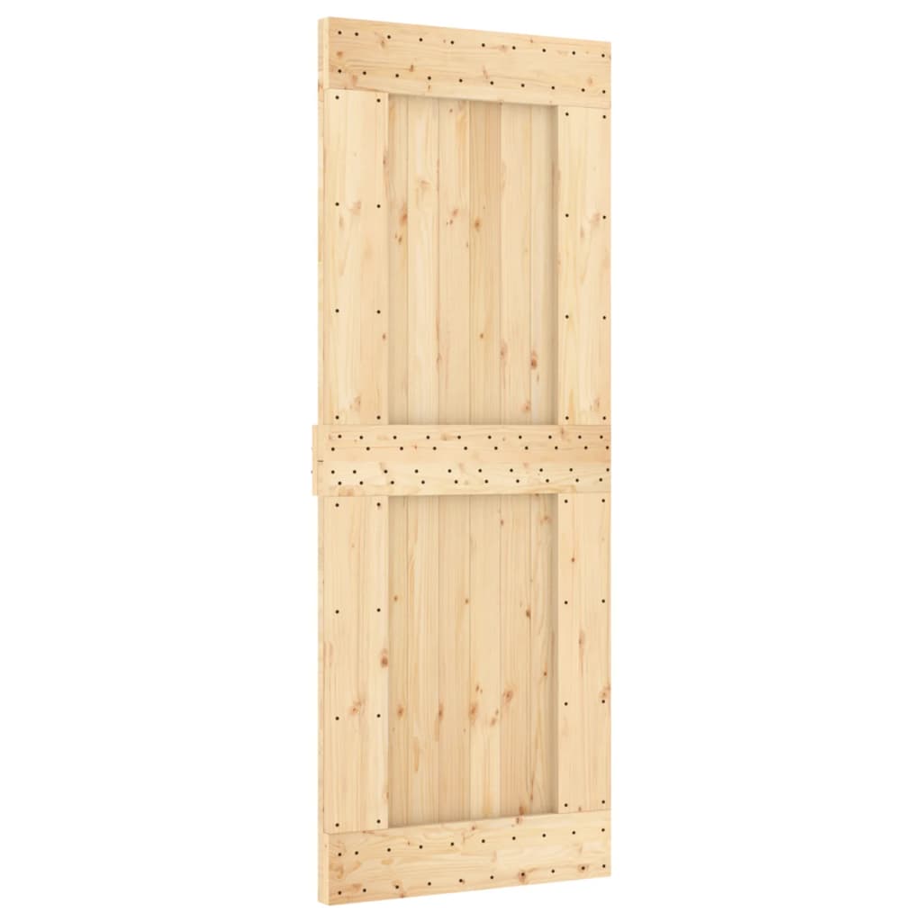 Puerta corredera con herrajes madera maciza de pino 80x210 cm vidaXL