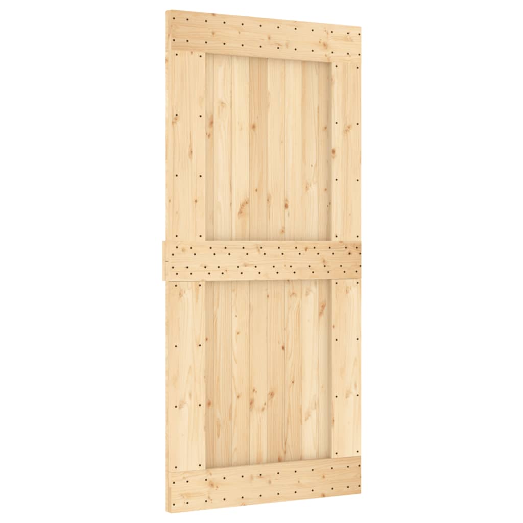 Puerta corredera con herrajes madera maciza de pino 95x210 cm