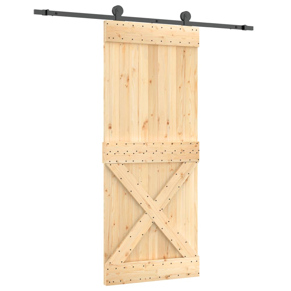 Puerta corredera con herrajes madera maciza de pino 85x210 cm vidaXL