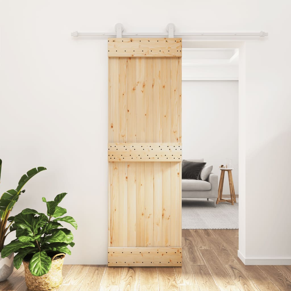 Puerta corredera con herrajes madera maciza de pino 70x210 cm vidaXL