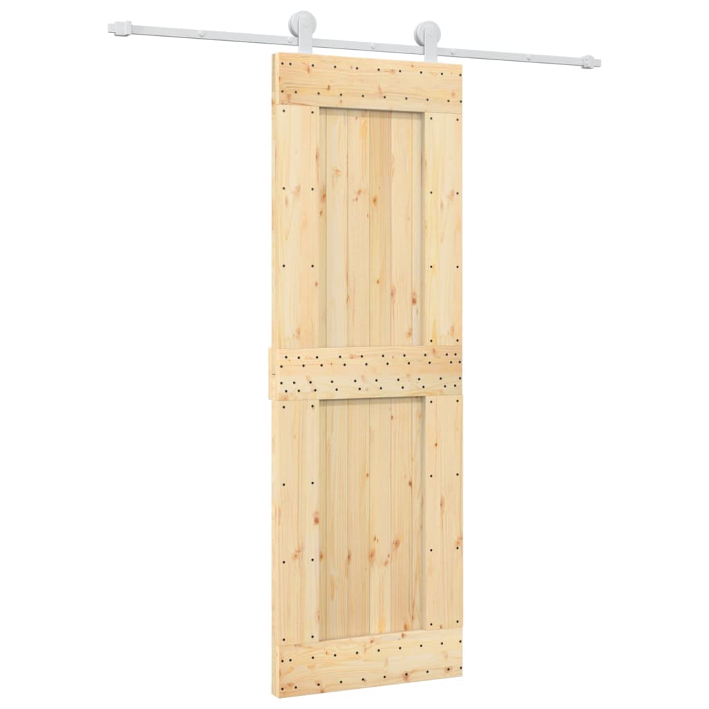 Puerta corredera con herrajes madera maciza de pino 70x210 cm - Vetonek