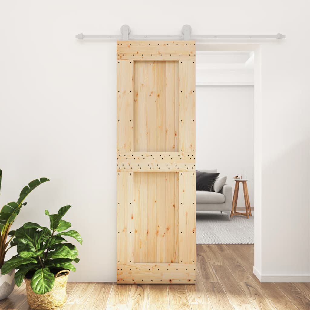 Puerta corredera con herrajes madera maciza de pino 70x210 cm vidaXL