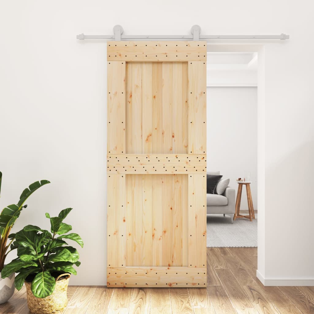 Puerta corredera con herrajes madera maciza de pino 85x210 cm vidaXL