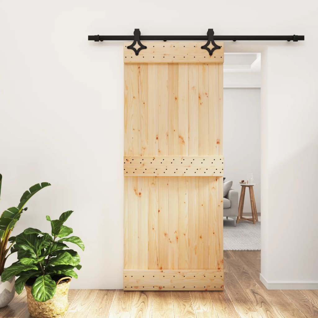 Puerta corredera con herrajes madera maciza de pino 85x210 cm vidaXL