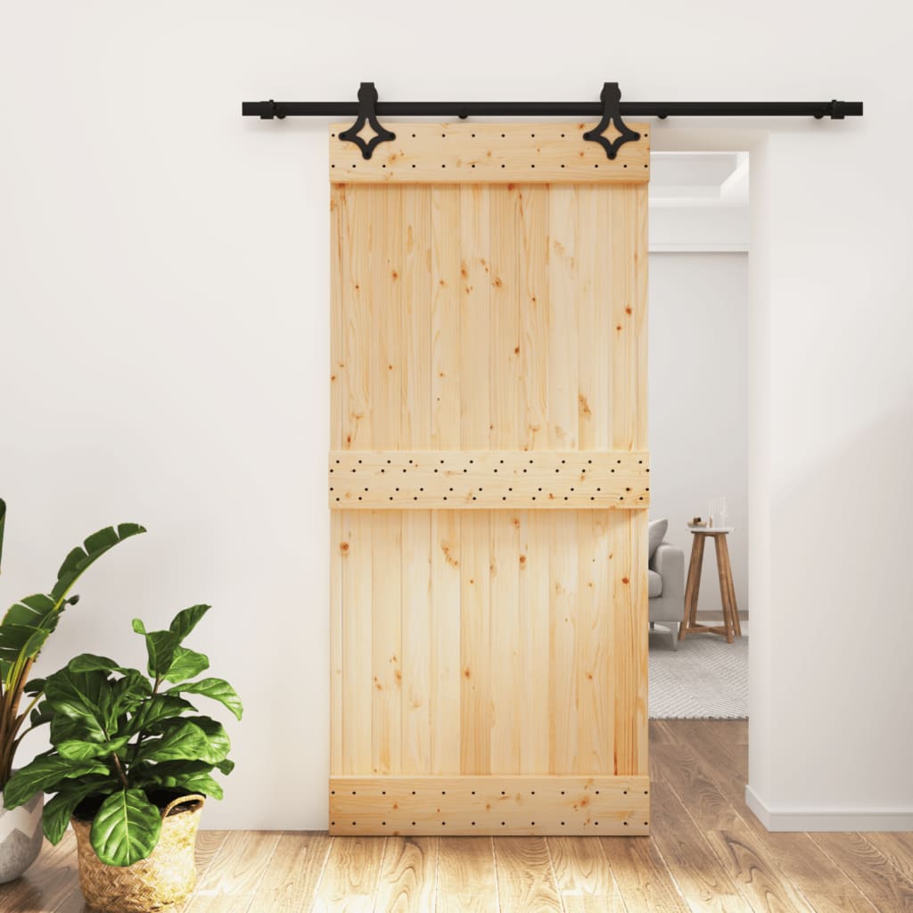 Puerta corredera con herrajes madera maciza de pino 95x210 cm vidaXL