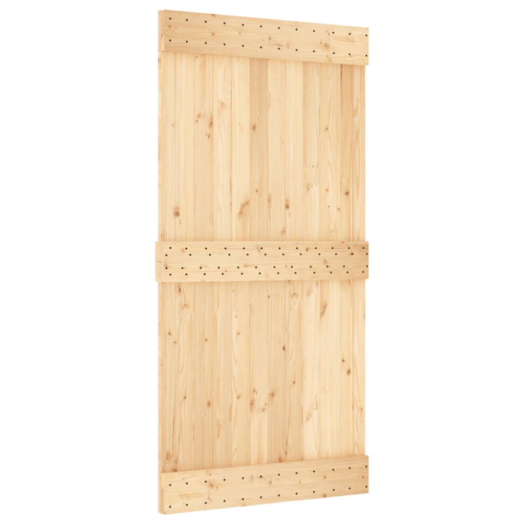 Puerta corredera con herrajes madera maciza de pino 100x210 cm - Vetonek