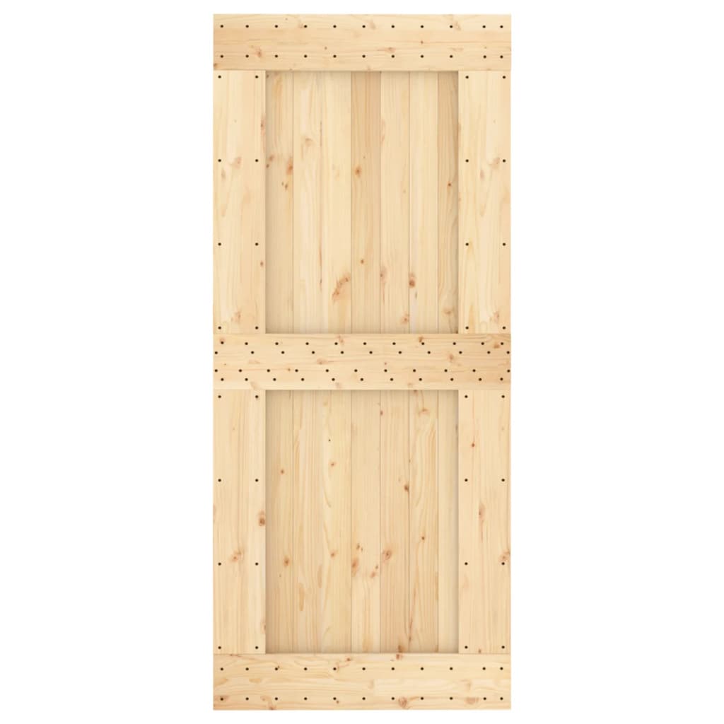 Puerta corredera con herrajes madera maciza de pino 90x210 cm - Vetonek