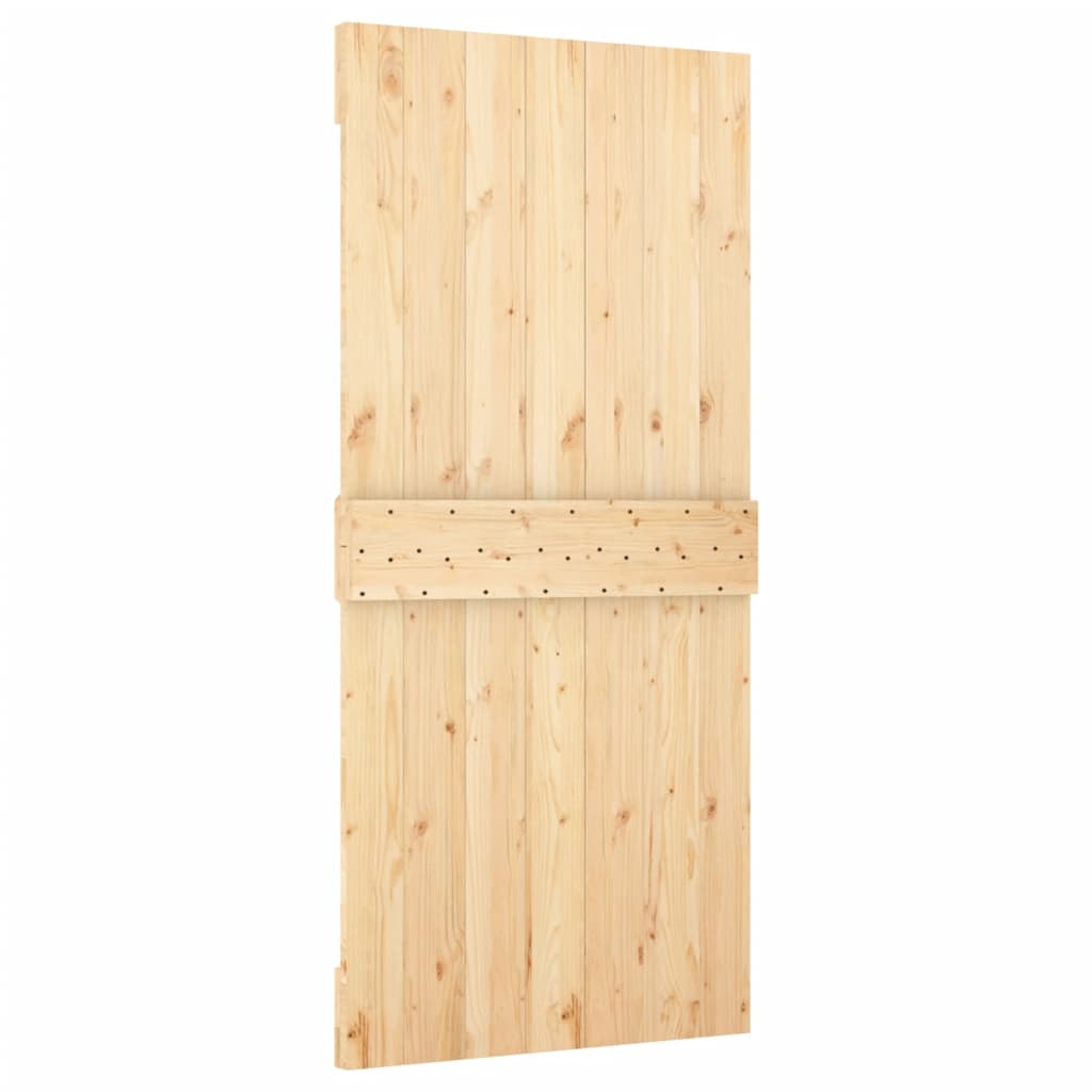 Puerta corredera con herrajes madera maciza de pino 90x210 cm - Vetonek